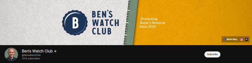 Bens Watch Club watch youtube channel