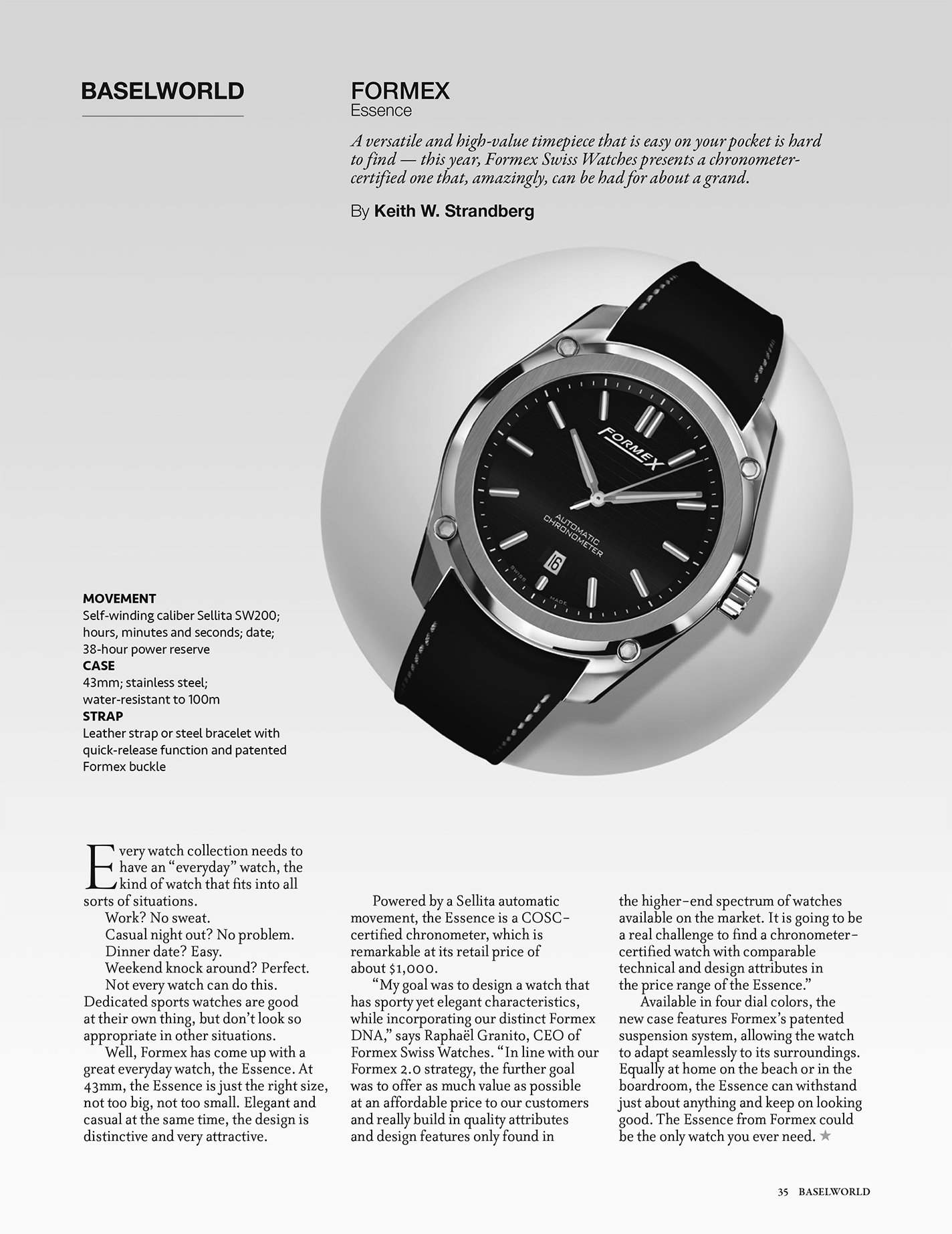 Revolution: Formex Essence Automatic Chronometer